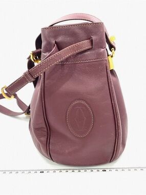 Vintage Cartier Must de Cartier Burgundy Leather Bucket Bag | Made in Spain